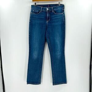 NYDJ Jeans Marilyn Straight Leg Lift Tuck Technology - Medium Wash - 8 Short